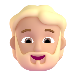 Bearded Person: medium-light skin tone