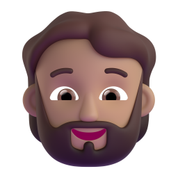 Bearded Person: medium skin tone