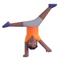 Person Doing Cartwheel: medium-dark skin tone