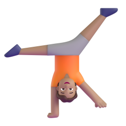Person Doing Cartwheel: medium skin tone