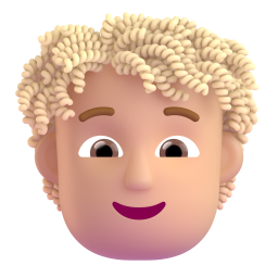 Person: Curly Hair: medium-light skin tone