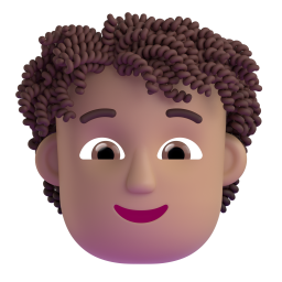 Person: Curly Hair: medium skin tone
