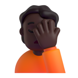 Face Palm: dark skin tone