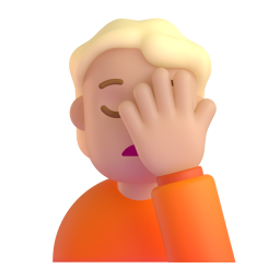 Face Palm: medium-light skin tone