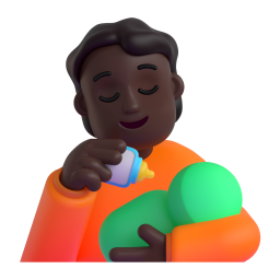 Person Feeding Baby: dark skin tone