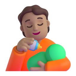 Person Feeding Baby: medium skin tone