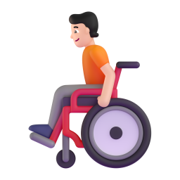 Person In Manual Wheelchair: light skin tone