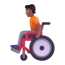 Person In Manual Wheelchair: medium-dark skin tone