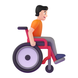 Person In Manual Wheelchair Facing Right: light skin tone