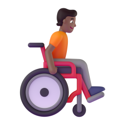 Person In Manual Wheelchair Facing Right: medium-dark skin tone