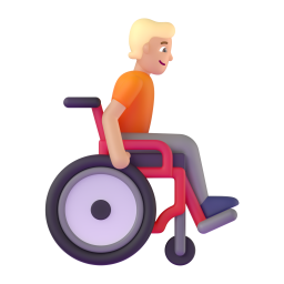 Person In Manual Wheelchair Facing Right: medium-light skin tone