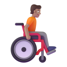 Person In Manual Wheelchair Facing Right: medium skin tone