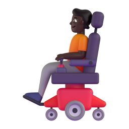 Person In Motorized Wheelchair: dark skin tone