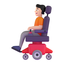 Person In Motorized Wheelchair: light skin tone