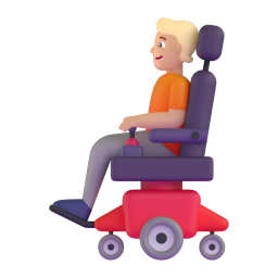 Person In Motorized Wheelchair: medium-light skin tone