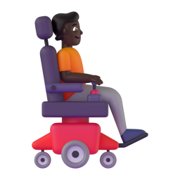 Person In Motorized Wheelchair Facing Right: dark skin tone
