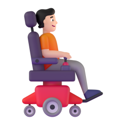 Person In Motorized Wheelchair Facing Right: light skin tone