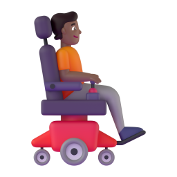 Person In Motorized Wheelchair Facing Right: medium-dark skin tone