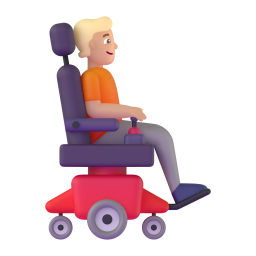 Person In Motorized Wheelchair Facing Right: medium-light skin tone