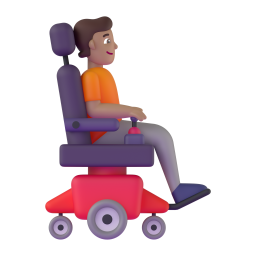 Person In Motorized Wheelchair Facing Right: medium skin tone