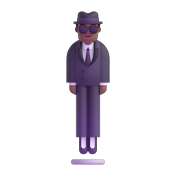 Person In Suit Levitating: medium-dark skin tone