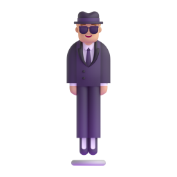Person In Suit Levitating: medium-light skin tone