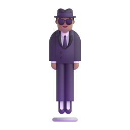 Person In Suit Levitating: medium skin tone