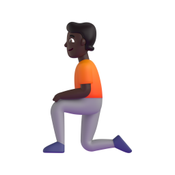 Kneeling Person: dark skin tone