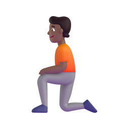 Kneeling Person: medium-dark skin tone