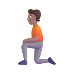 Kneeling Person: medium skin tone