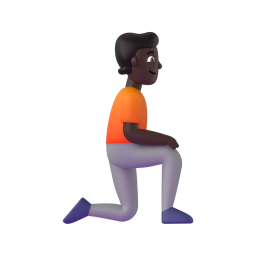 Person Kneeling Facing Right: dark skin tone