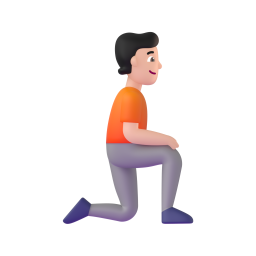 Person Kneeling Facing Right: light skin tone