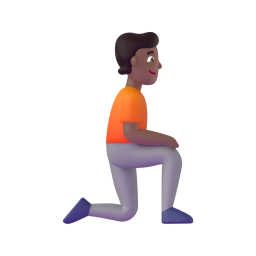 Person Kneeling Facing Right: medium-dark skin tone
