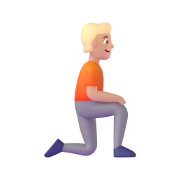 Person Kneeling Facing Right: medium-light skin tone
