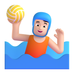 Water Polo: light skin tone