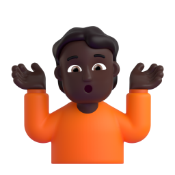Shrug: dark skin tone