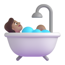 Bath: medium skin tone
