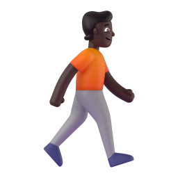 Person Walking Facing Right: dark skin tone