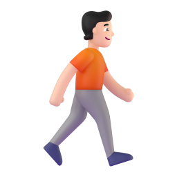 Person Walking Facing Right: light skin tone