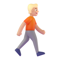 Person Walking Facing Right: medium-light skin tone