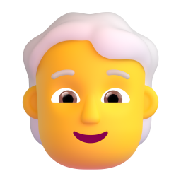 PERSON: WHITE HAIR 3D Emoji - High Quality 3D Rendered Emoji