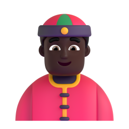 Man With Gua Pi Mao: dark skin tone