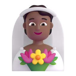 Bride With Veil: medium-dark skin tone