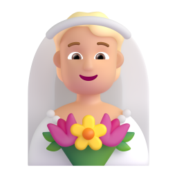 Bride With Veil: medium-light skin tone