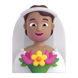 Bride With Veil: medium skin tone