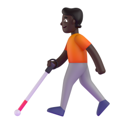 Person With White Cane: dark skin tone