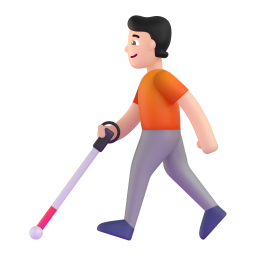 Person With White Cane: light skin tone