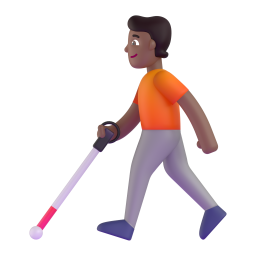 Person With White Cane: medium-dark skin tone
