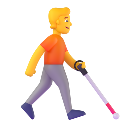 PERSON WITH WHITE CANE FACING RIGHT 3D Emoji - High Quality 3D Rendered Emoji PERSON WITH WHITE CANE FACING RIGHT 3D Emoji - High Quality 3D Rendered Emoji