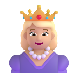 Princess: medium-light skin tone